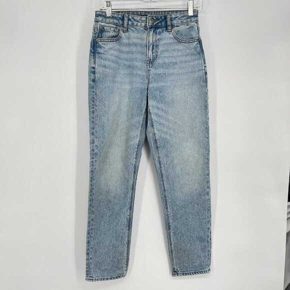 American Eagle Mom Jean Light Wash Denim Size 0‎ Short - Picture 1 of 9